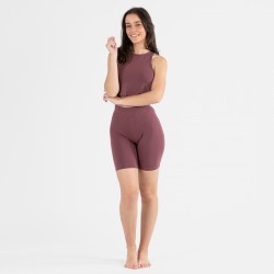 Conjunto desportivo de calções mulher beringela roupa-de-desporto-mulher