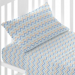 Jogo de lençóis algodão Raya Peluche azul celeste cama bebé jogos-de-lencois-para-bebe