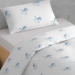 Capa de edredão algodão Caballitos azul celeste 100-algodao