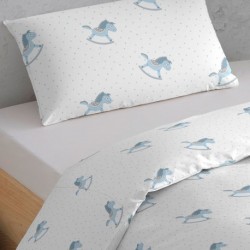 Capa de edredão algodão Caballitos azul celeste 100-algodao
