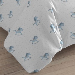 Capa de edredão algodão Caballitos azul celeste 100-algodao