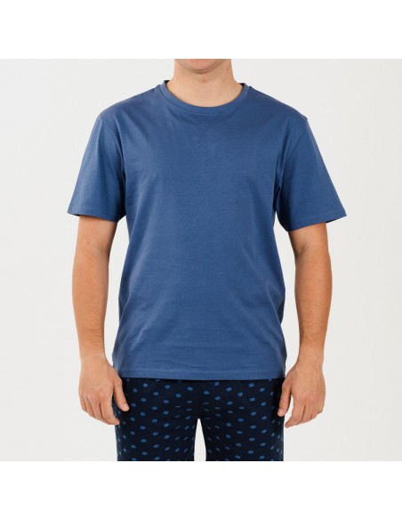 Pijama homem curto Alfredo azul indigo pijamas-curtos-homem