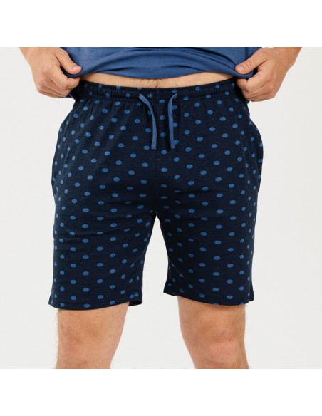 Pijama homem curto Alfredo azul indigo pijamas-curtos-homem