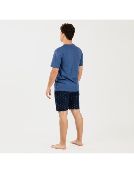 Pijama homem curto Alfredo azul indigo pijamas-curtos-homem