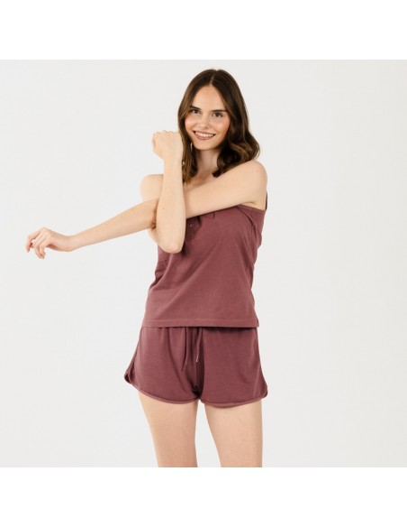 Conjunto desportivo curto mulher beringela conjunto-deportivo-short