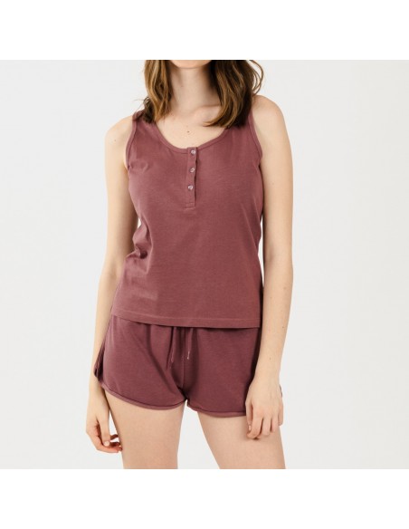 Conjunto desportivo curto mulher beringela conjunto-deportivo-short