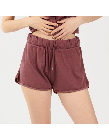 Conjunto desportivo curto mulher beringela conjunto-deportivo-short