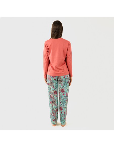 Pijama algodão Esventa marsala pijama-largo-algodon