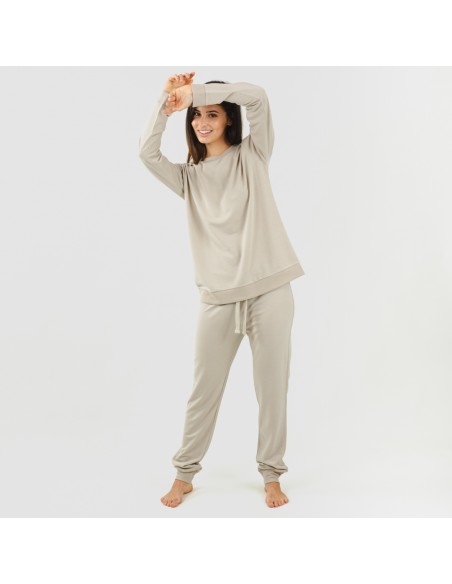 Conjunto desportivo new bege roupa-de-desporto-mulher