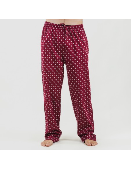 Pijama homem algodão Cachemir bordeaux roupa-para-estar-por-casa