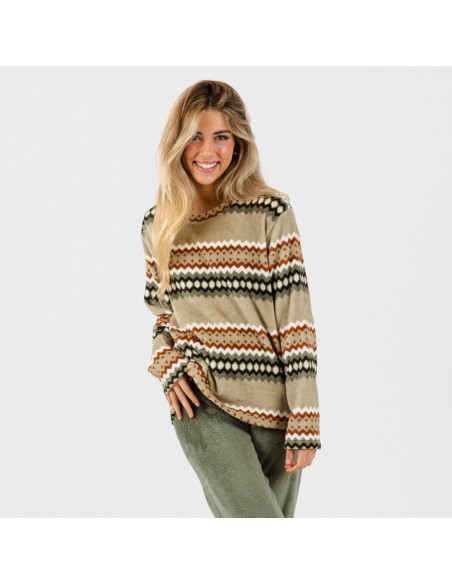 Pijama coral Vaduz verde caça pijama-coralina