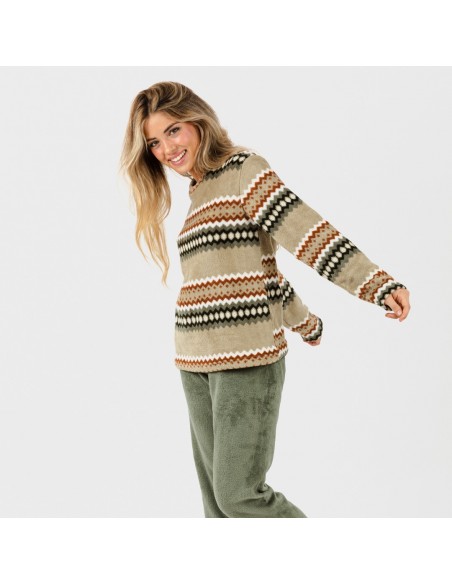 Pijama coral Vaduz verde caça pijama-coralina
