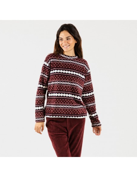 Pijama coral Cronos bordeaux pijama-coralina