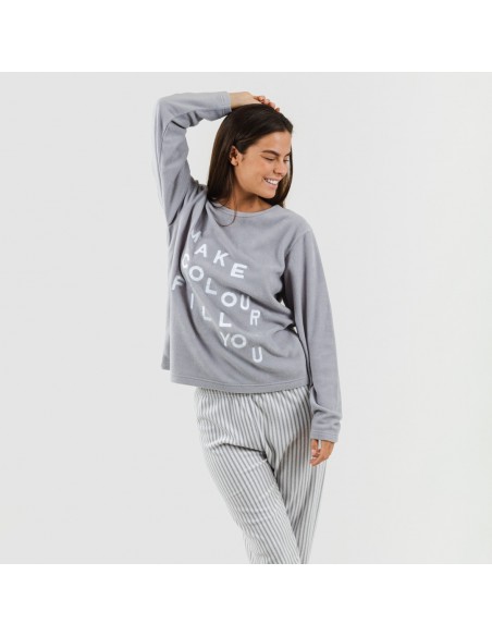 Pijama polar Emiro cinza médio pijama-polar