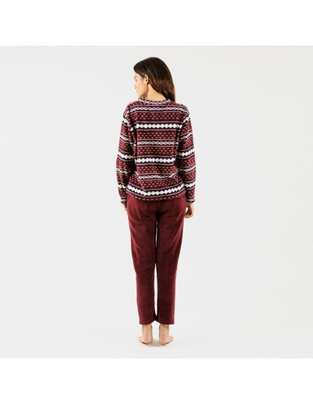 Pijama coral Cronos bordeaux pijama-coralina