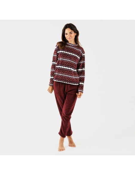 Pijama coral Cronos bordeaux pijama-coralina