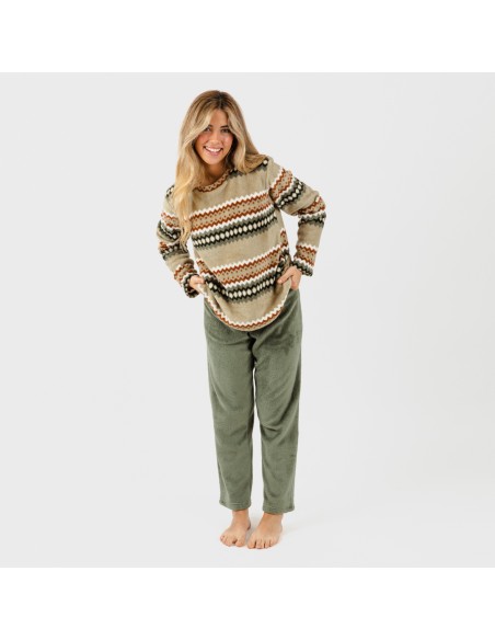 Pijama coral Vaduz verde caça pijama-coralina