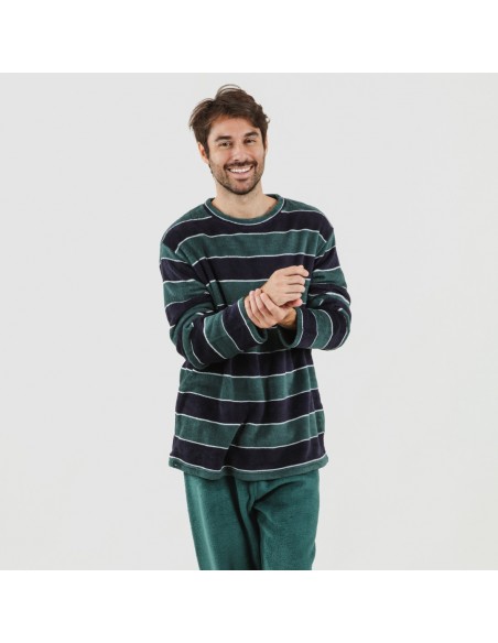 Pijama coral homem Lorenzo verde pijama-coralina