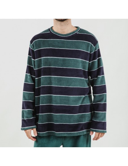 Pijama coral homem Lorenzo verde pijama-coralina