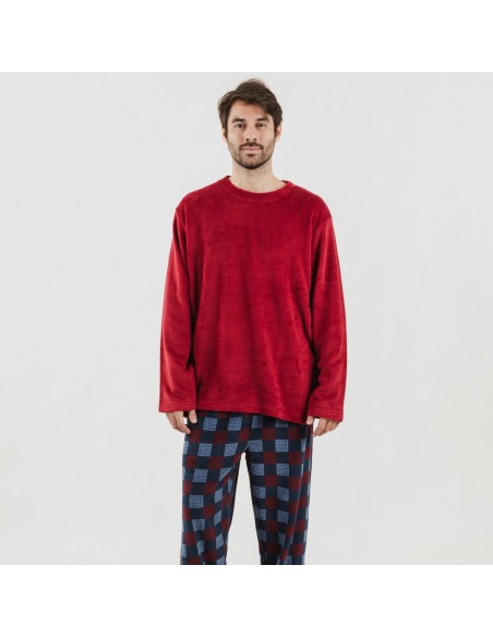 Pijama coral homem Blas bordeaux pijama-coralina
