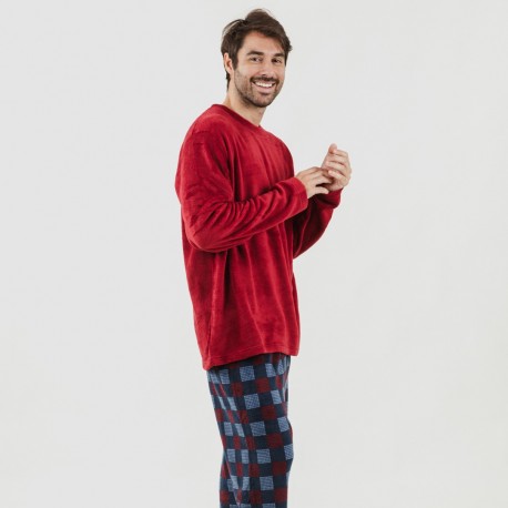 Pijama coral homem Blas bordeaux pijama-coralina