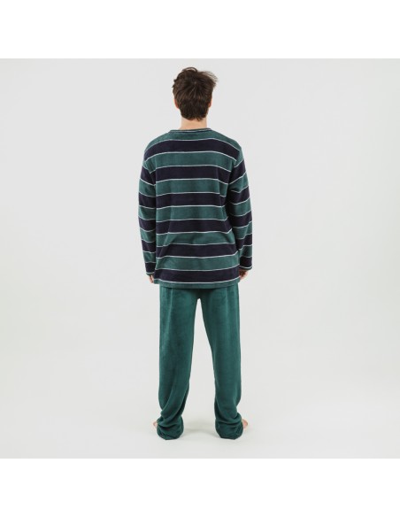 Pijama coral homem Lorenzo verde pijama-coralina