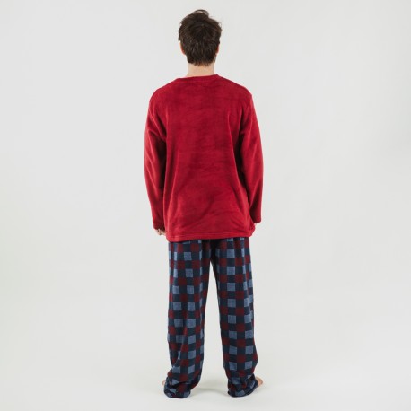 Pijama coral homem Blas bordeaux pijama-coralina