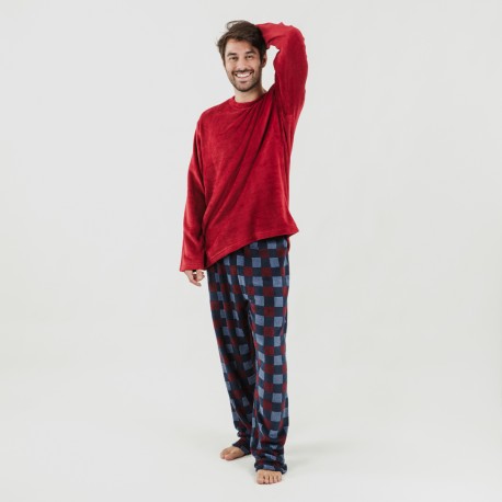 Pijama coral homem Blas bordeaux pijama-coralina