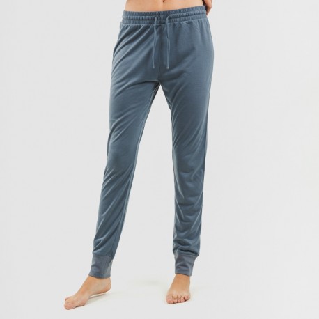 Conjunto desportivo de casaco mulher azul indigo roupa-para-estar-por-casa