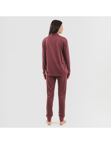 Conjunto desportivo de casaco mulher beringela roupa-para-estar-por-casa