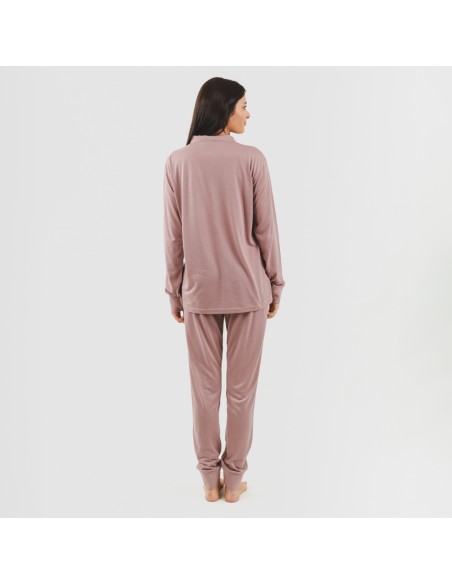 Conjunto desportivo de casaco mulher malva roupa-para-estar-por-casa