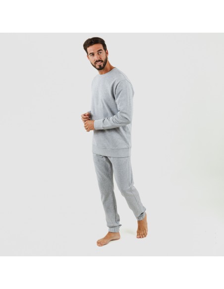 Set Sport algodão homem cinza misto ropa-deporte-hombre