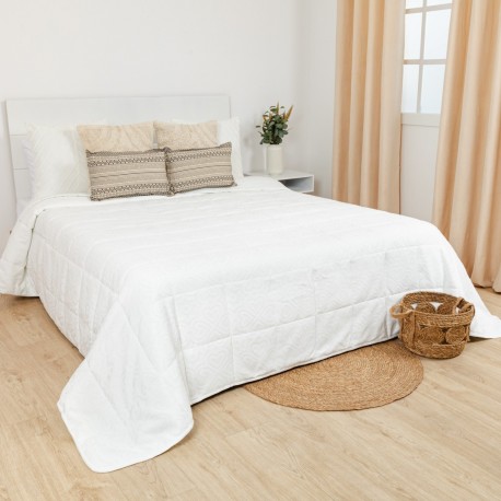 Colcha jacquard chenilla Capri branco - 120gr colchas-jacquard
