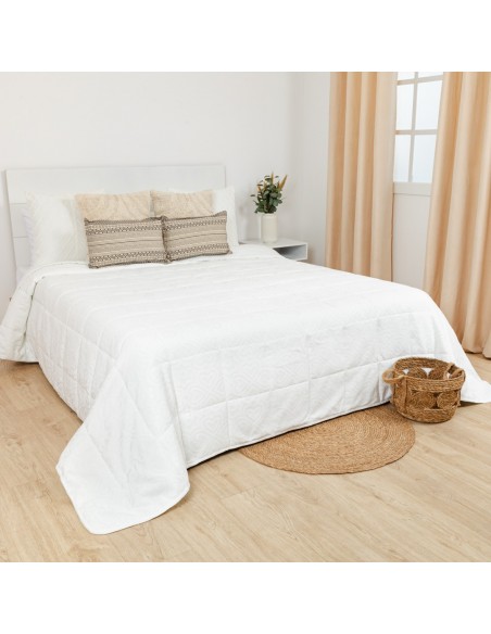 Colcha jacquard chenilla Capri branco - 120gr colchas-jacquard