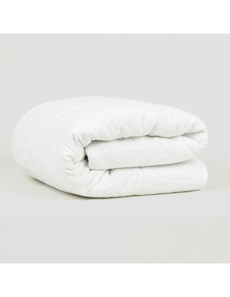Colcha jacquard chenilla Capri branco - 120gr colchas-jacquard