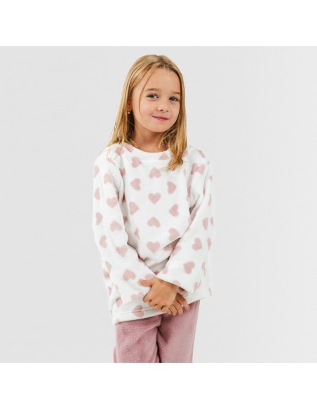 Pijama coral criança Praga malva rosa pijama-infantil