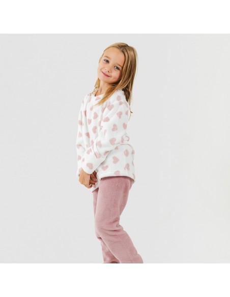 Pijama coral criança Praga malva rosa pijama-infantil