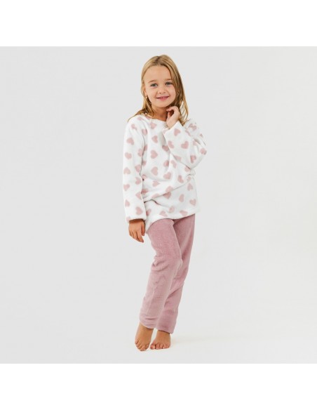 Pijama coral criança Praga malva rosa pijama-infantil
