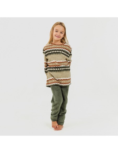 Pijama coral criança Vaduz verde caça pijama-infantil