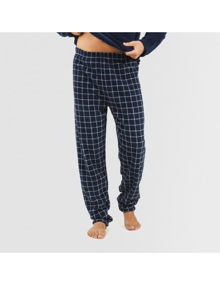 Pijama coral homem Cuadro Pruden azul marinho pijama-coralina