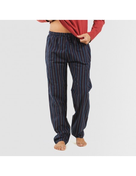 Pijama homem flanela Raya San Luis bordeaux pijama-franela