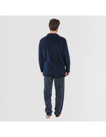Pijama coral homem Cuadro Pruden azul marinho pijama-coralina