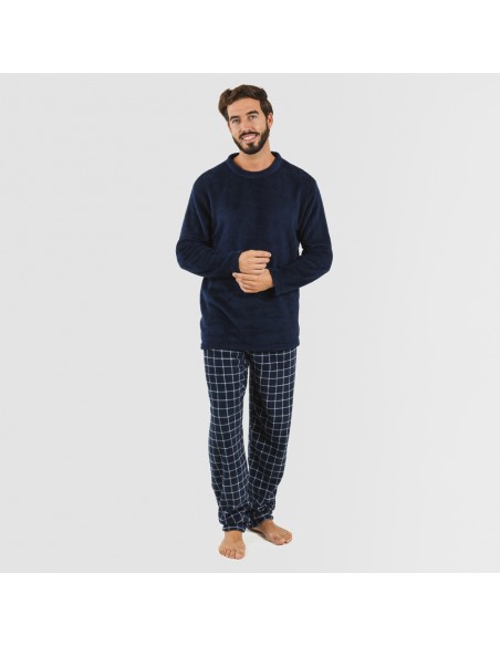 Pijama coral homem Cuadro Pruden azul marinho pijama-coralina