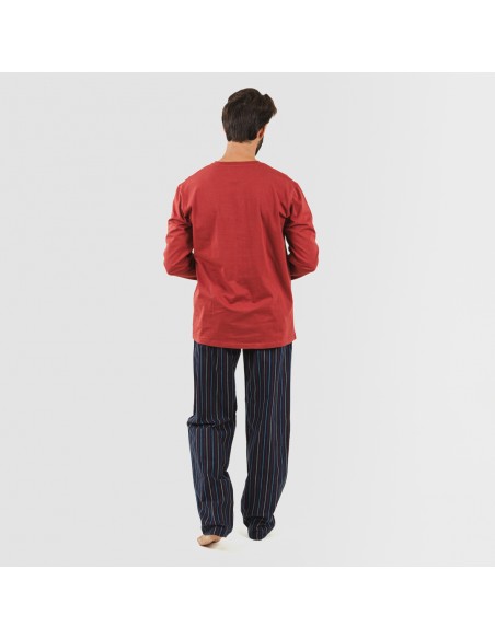Pijama homem flanela Raya San Luis bordeaux pijama-franela