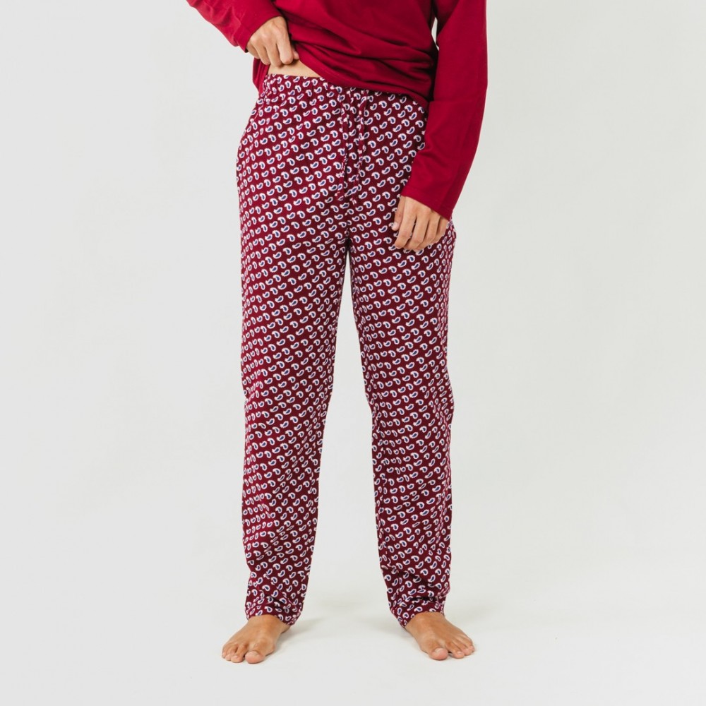 Pijama homem flanela Jaume bordeaux pijama-franela