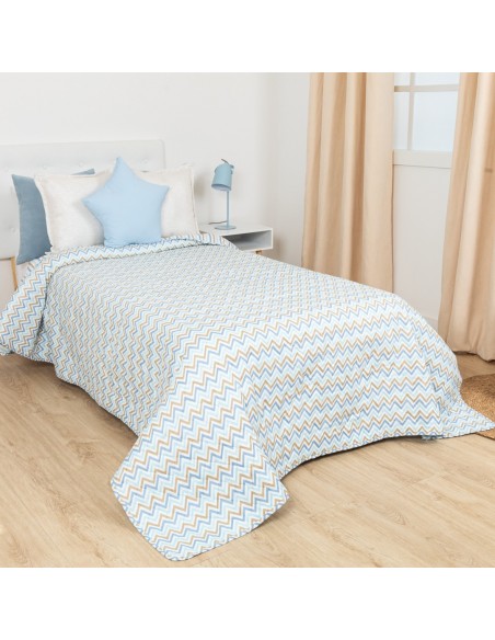 Colcha bouti Raya Peluche azul celeste colchas-bouti