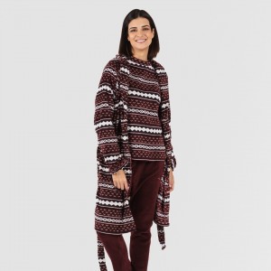 Roupão coral Cronos bordeaux 2