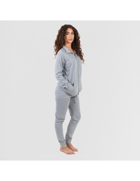 Conjunto desportivo de casaco mulher cinza roupa-de-desporto-mulher