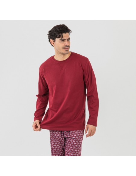 Pijama algodão homem Benacity bordeaux pijamas-compridos-homem