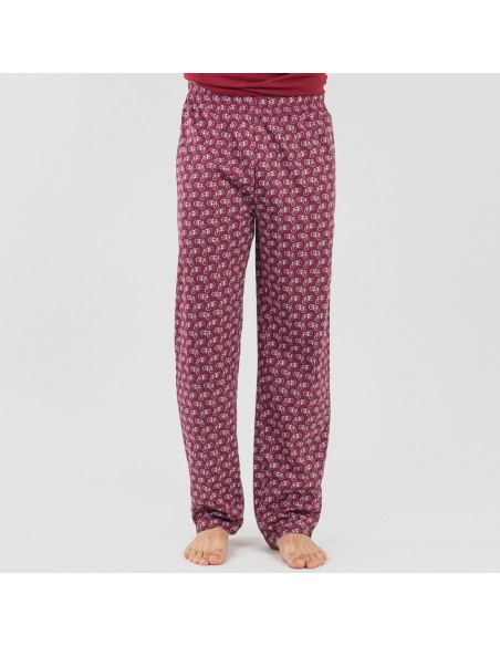 Pijama algodão homem Benacity bordeaux pijamas-compridos-homem
